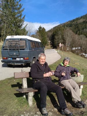 Bild 001: Mit einer Fahrt übers Rossfeld nehmen wir wehmütig Abschied vom VW T3